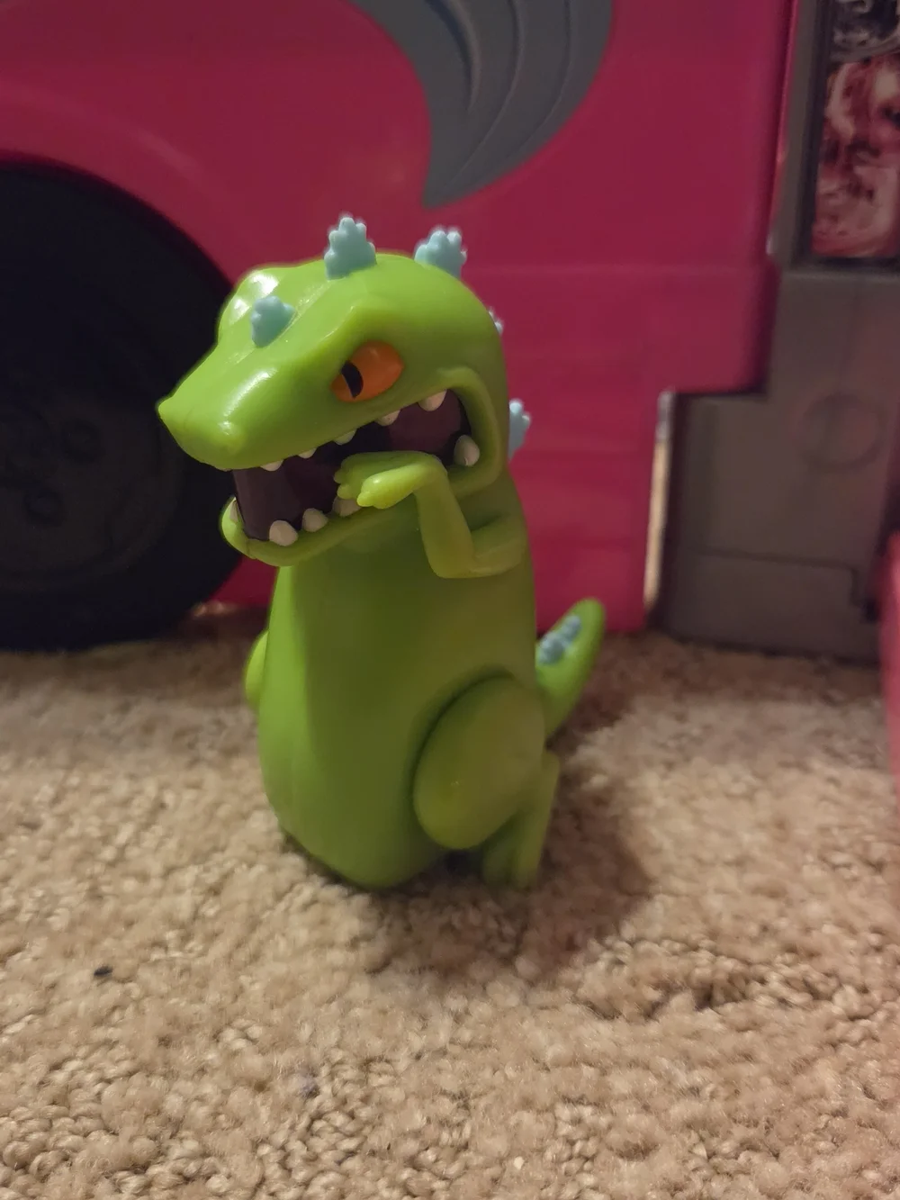 Rugrats Reptar Burger King junior meal toy green dinosaur with wheels from 1998